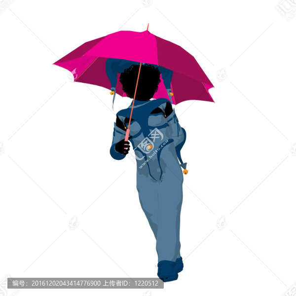 美國黑人女小丑插畫剪影