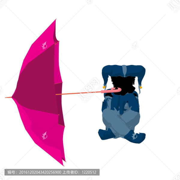 美國黑人女小丑插畫剪影