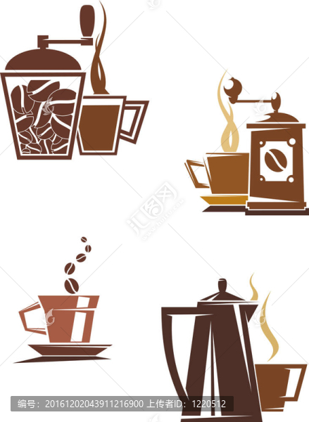 咖啡和茶的符號和圖標