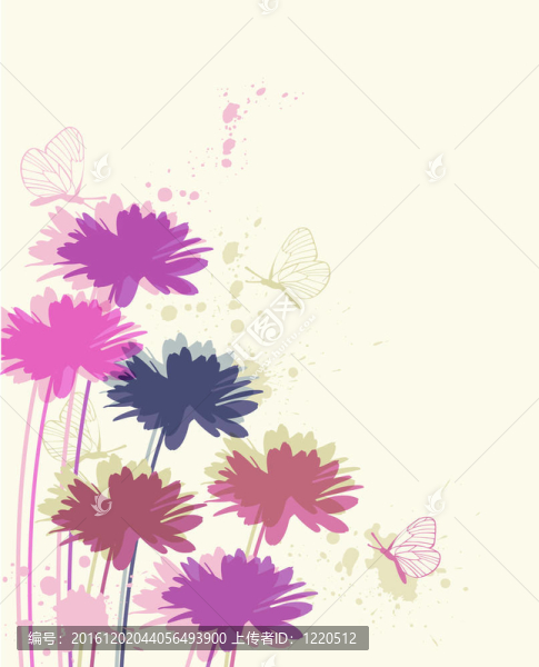 洋甘菊和蝴蝶花的背景