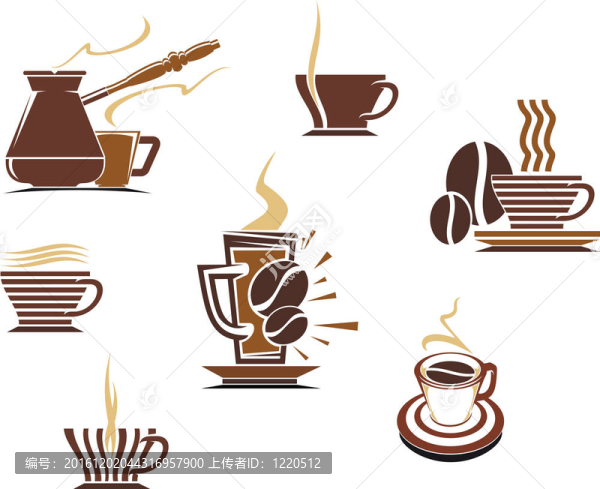 咖啡和茶的符號和圖標