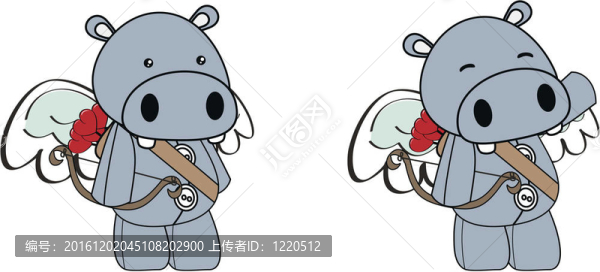 丘比特的卡通河馬