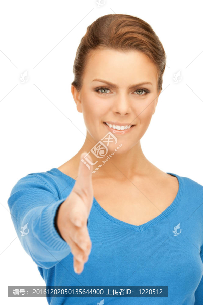 張開手準(zhǔn)備握手的女人