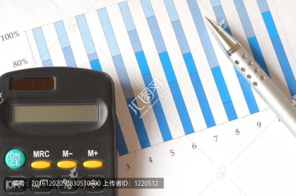 帶計算器和筆的圖表