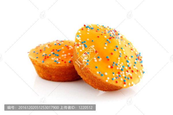 美味的香橙蛋糕餅干和糖果