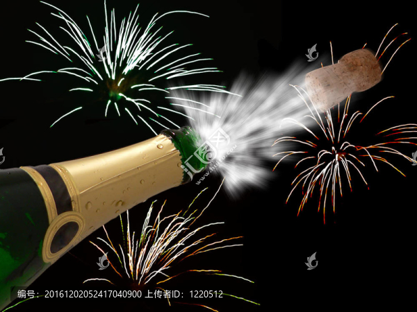 慶祝派對上的香檳-新年快樂-酷黑背景