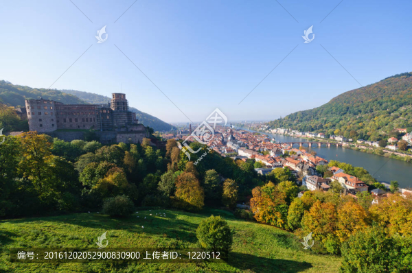 城堡和在Heidelbe的老城區(qū)
