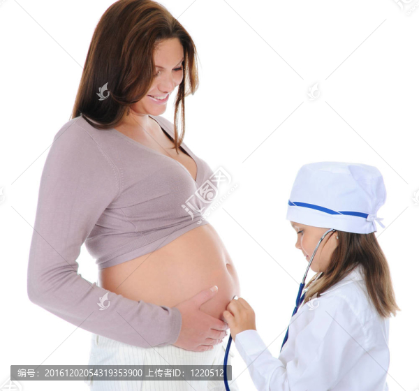 懷孕的女人和她的女兒