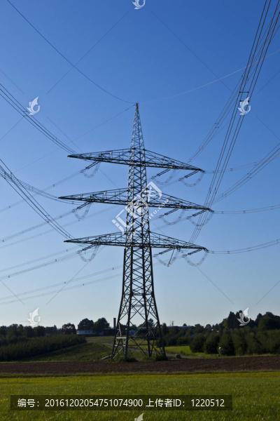 電廠在美麗多彩的草地