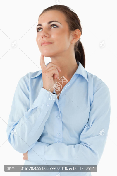 思維的商人看著斜向上