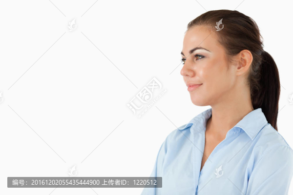 微笑的女商人側(cè)視圖
