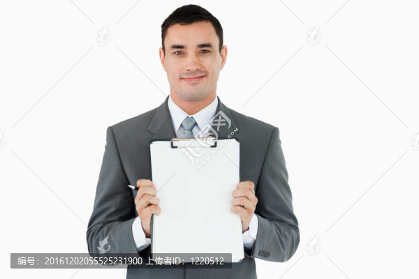 商人展示他的筆記