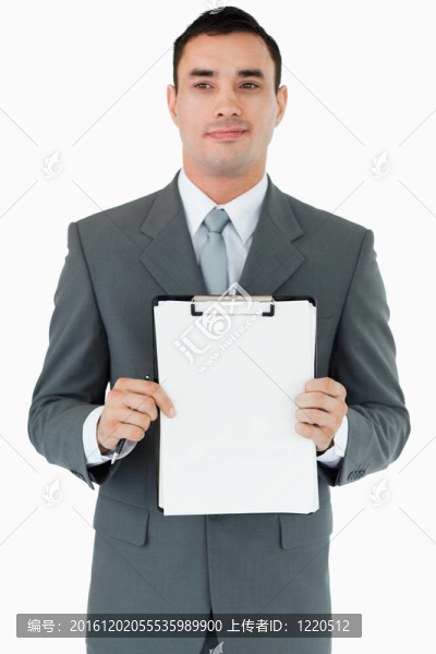 商人展示他的筆記