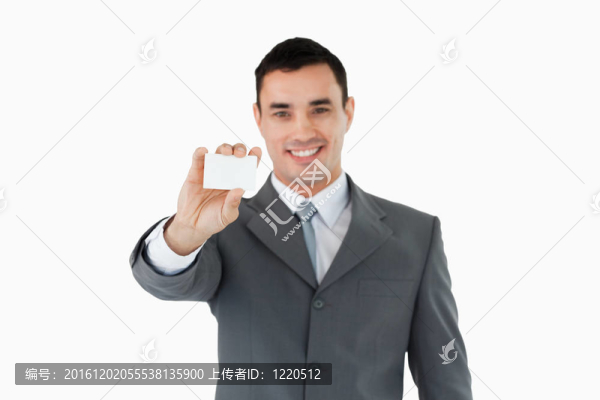 年輕商人展示名片