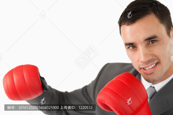 商人用拳擊手套的側面
