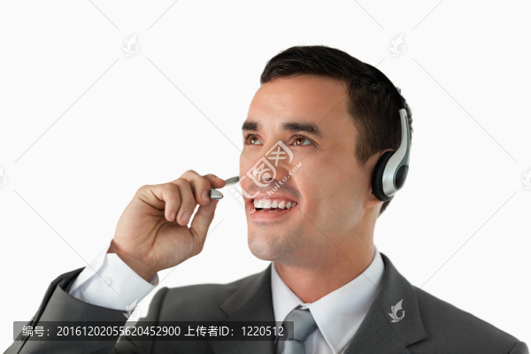 男性職業(yè)耳機特寫