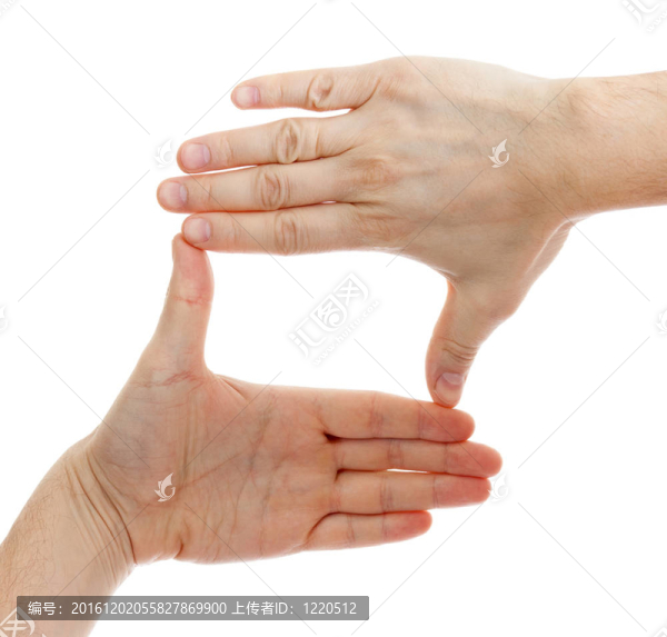 雙手使框架形狀分離