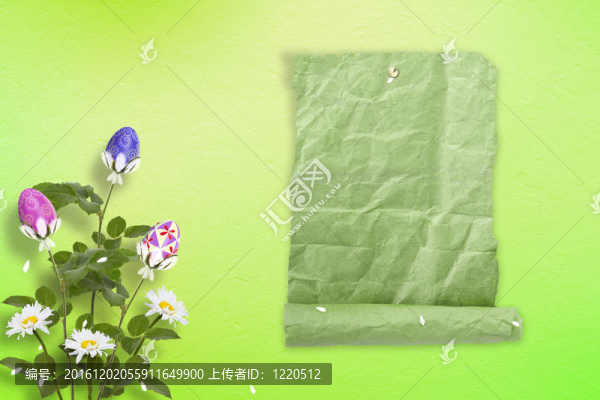 柔和的背景用五彩的雞蛋和鮮花來(lái)慶祝復(fù)活節(jié)