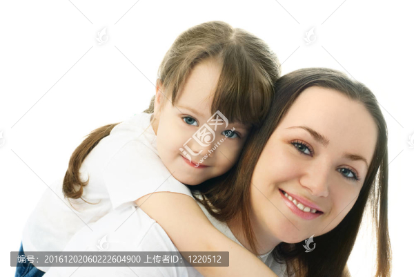 快樂的母親和女兒