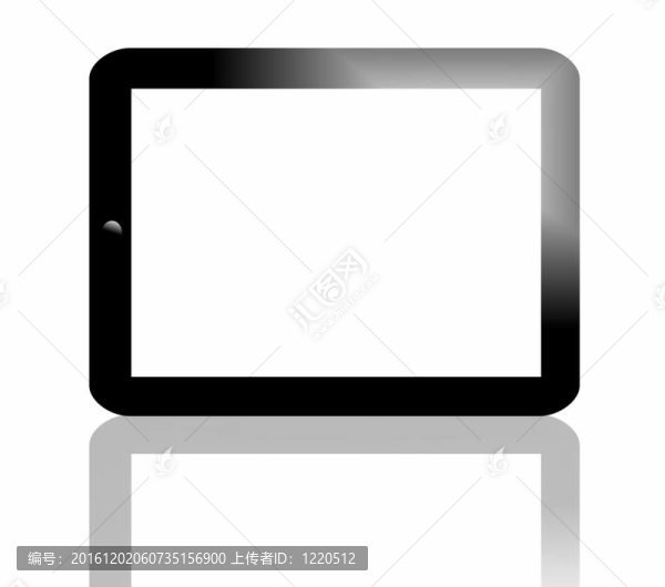 帶有陰影的3D黑平板電腦