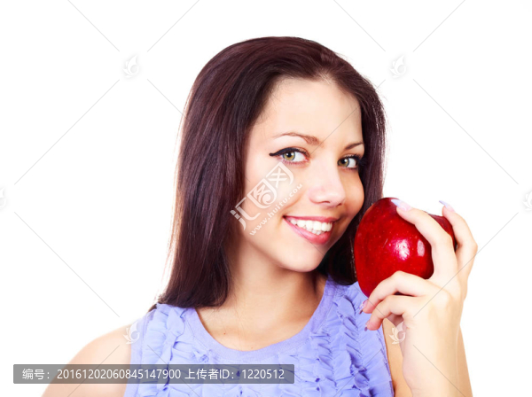 與一個(gè)蘋果的女孩