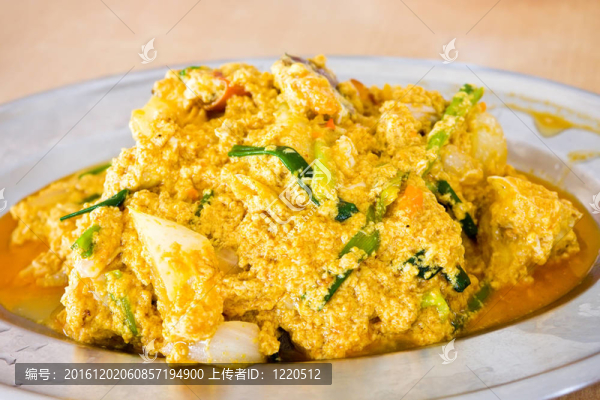 泰國菜；黃咖喱炒蟹桌