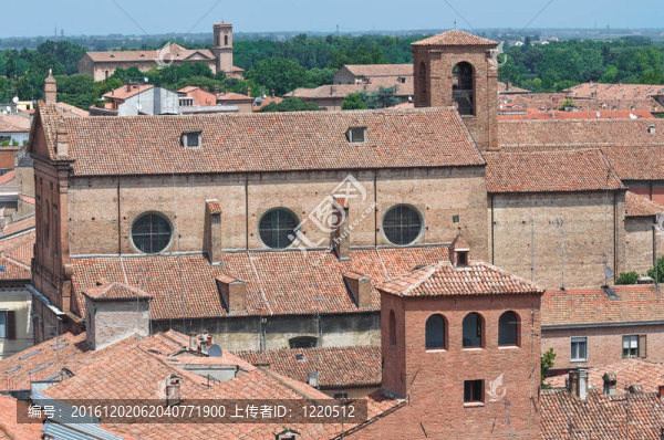 Ferrara的全景。Emilia,Romagna。意大利.