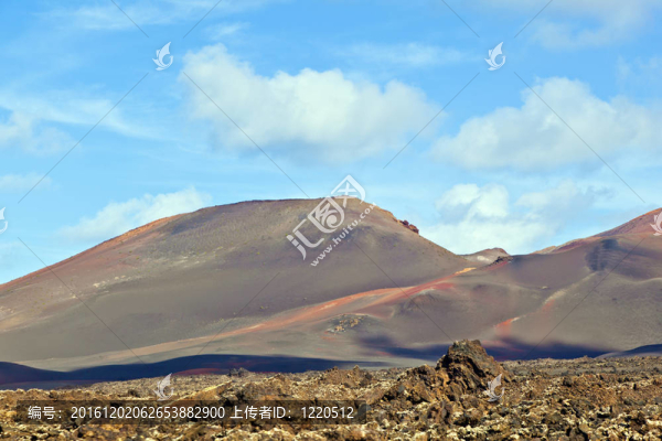 火山景觀在蒂曼法亞國家公園；蘭薩羅特島；加那利群島；西班牙