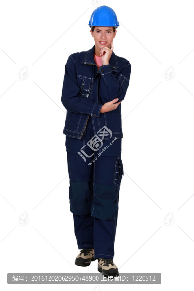 站在白色背景上的女水管工