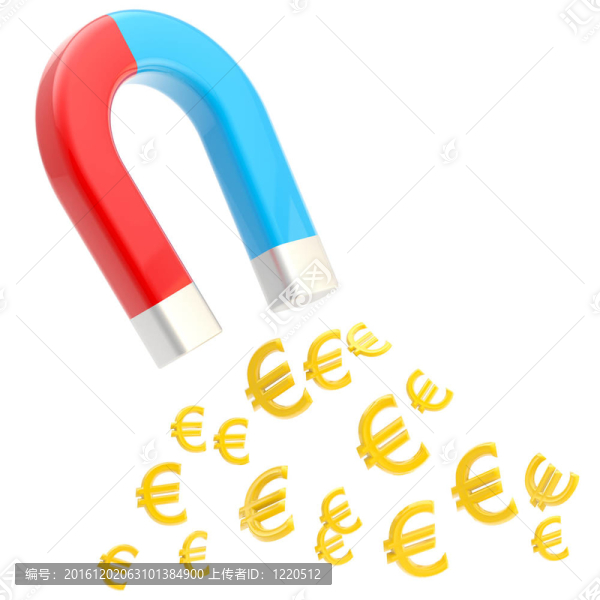 象征性的馬蹄形磁鐵吸引素