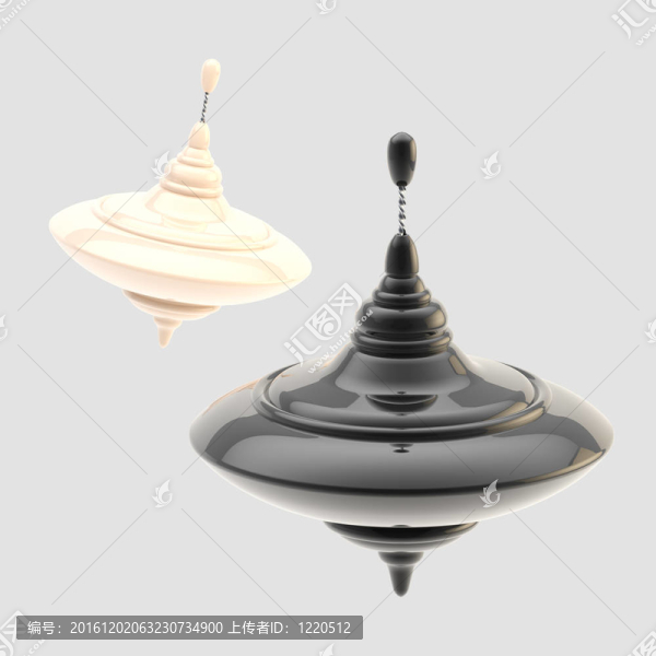 兩種多彩光澤的陀螺隔離