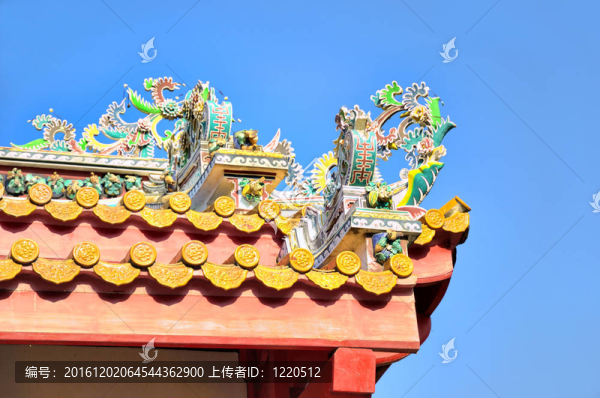 曼谷佛教寺院裝飾屋頂在泰國(guó)