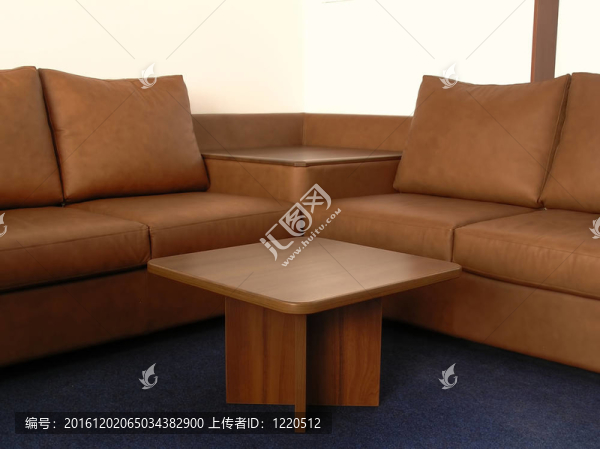辦公真皮沙發(fā)上的藍色地板