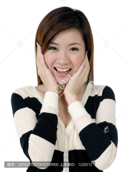 美麗的年輕女子看起來驚訝