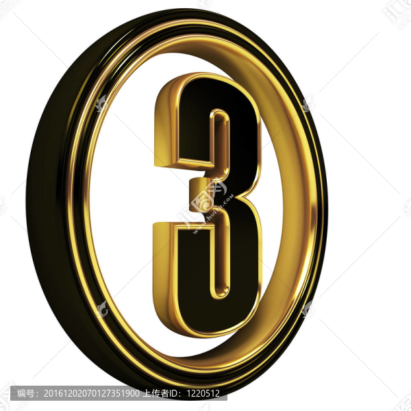 金色黑色字體字母三