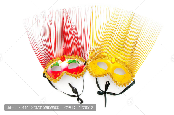 白色背景上的華麗面具