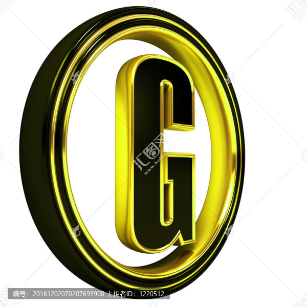 金色黑色字體字母G