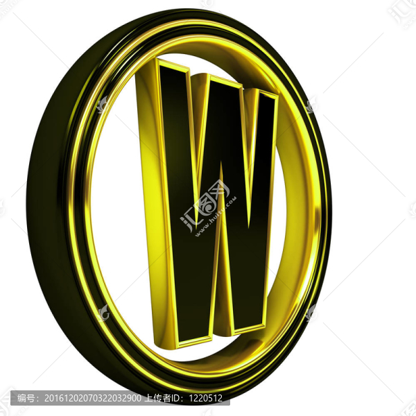 金色黑色字體字母W
