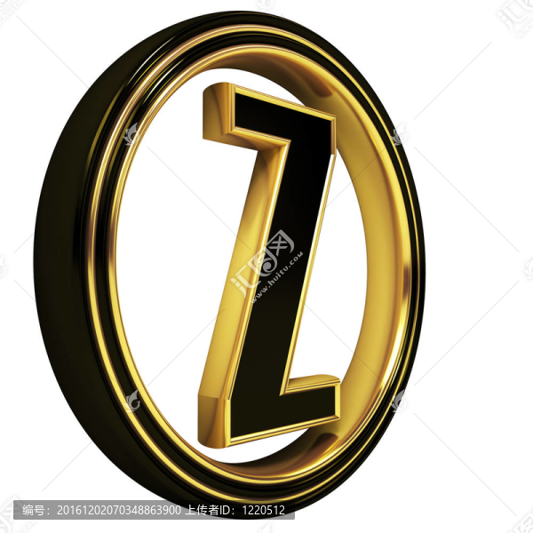 金色黑色字體字母Z