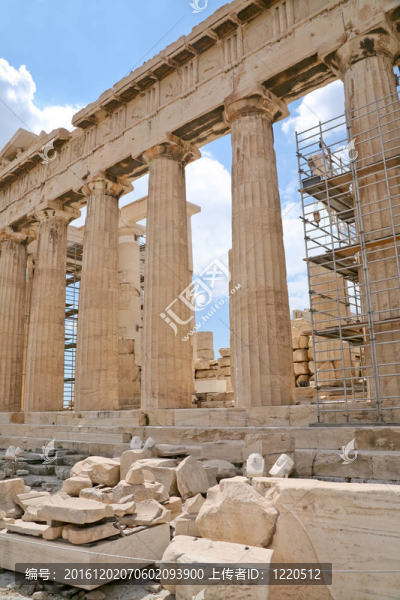 列Parthenon；阿克羅波利斯；Athens；