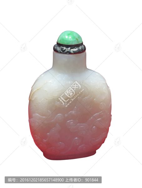 白玉云龍紋鼻煙壺