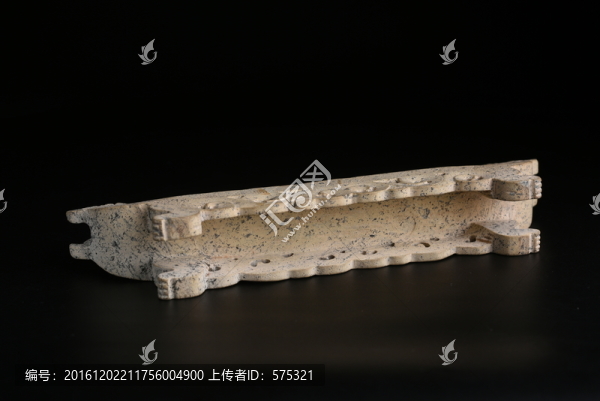 西漢,雙龍頭石雕