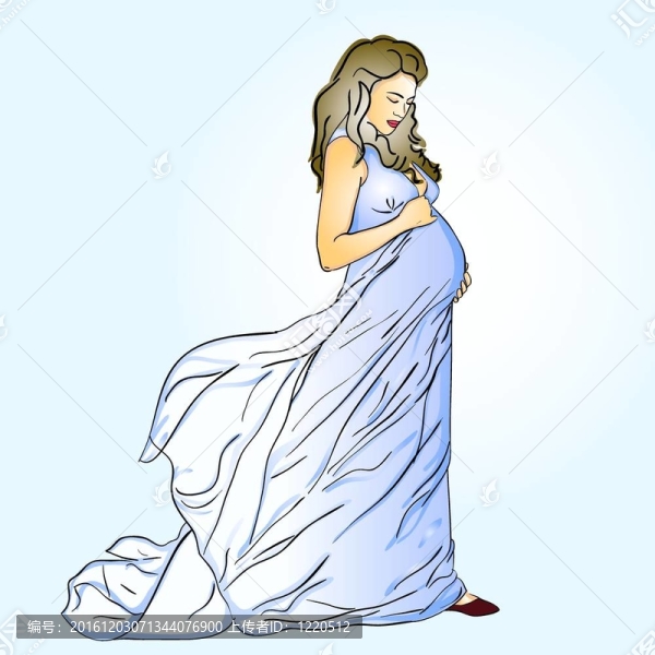 穿著長裙的美麗孕婦