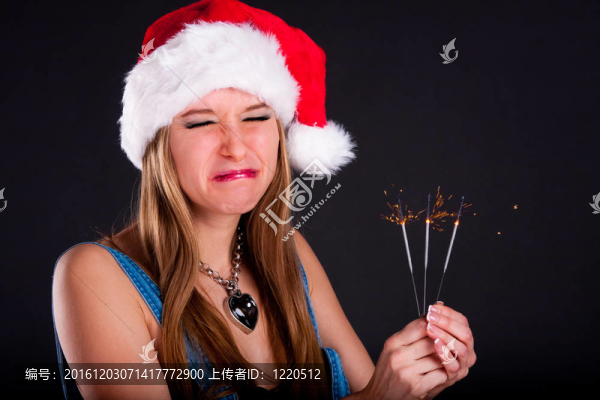 可愛的圣誕女孩