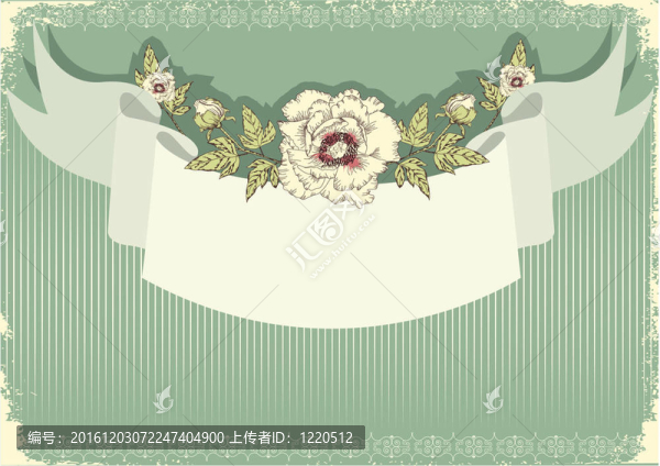 舊貨花卉明信片背景文本