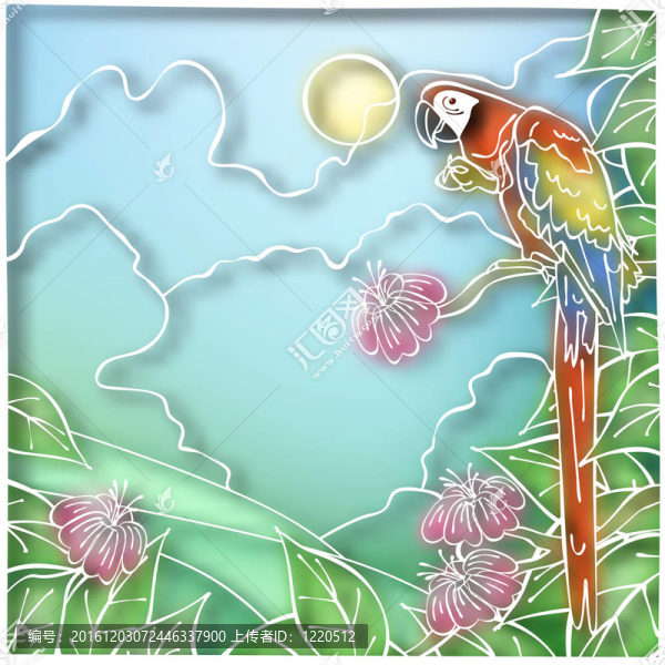 蠟染的鸚鵡
