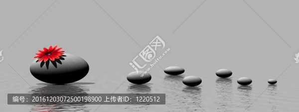 禪石與花