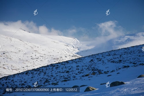 雪山上空的云