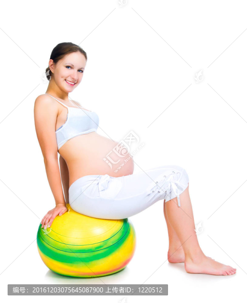 懷孕的婦女運(yùn)動(dòng)與健身球