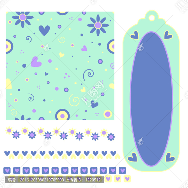 浪漫紋理；標(biāo)簽和裝飾集